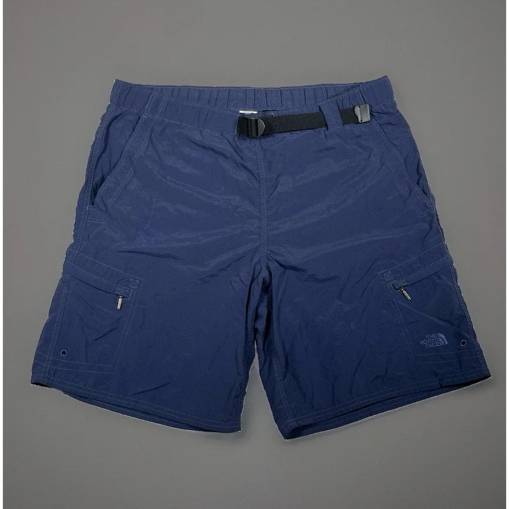 The North Face Shorts Mens Medium Blue Lined Belted River Hiking Outdoors Cargo